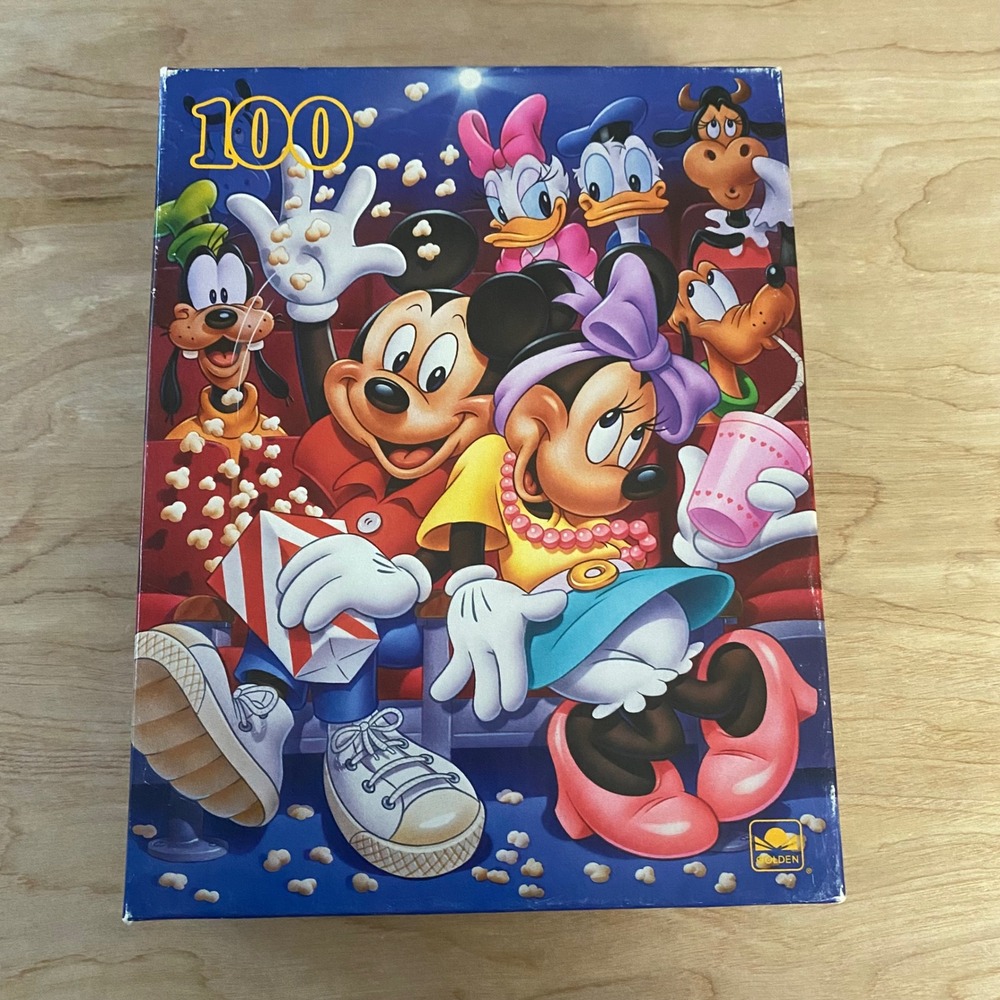 VTG Golden Disney Mickey Mouse and Friends 100 Pc Puzzle Movie Theater Complete
